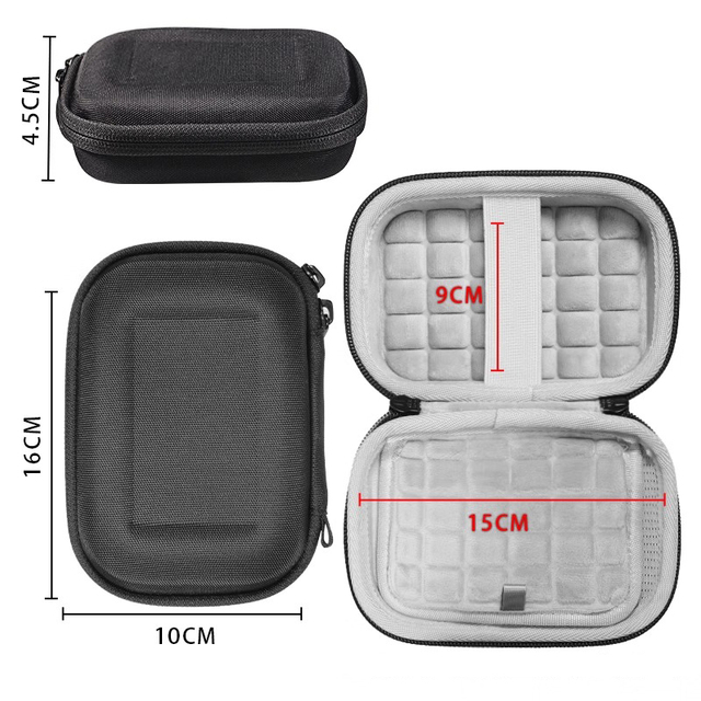 Custom LogPortable EVA Hard Shell Carrying Case -  Travel Organizer Pouch for Headphones, Cables,  Coins - Multi-color Options