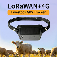 Traceur de bétail solaire LoRaWAN 4G GPS avec lampe torche, détection de choc électrique et de vibrations anti-manipulation pour bovins et ovins