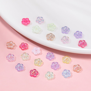 Acrylic <b>Flower</b> Beads 5 Petal UV Coated For <b>Bracelet</b> Making Jewelry Accessory - Product Image 1