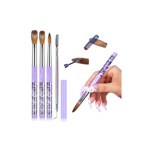 Juego de Pinceles para Uñas Acrílicas: Tamaños 6, 10, 14, Pinceles Profesionales para Uñas, Herramienta de Manicura para Aplicación de Acrílico - Product Image 1