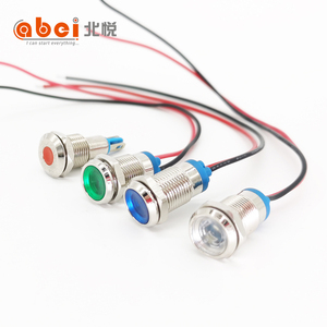 8mm Flach metallplatte Signal Pilot 12V <span class=keywords><strong>24V</strong></span> 36V 110V 220V IP65 Wasserdichte <span class=keywords><strong>LED</strong></span>-Anzeige lampe - Product Image 5
