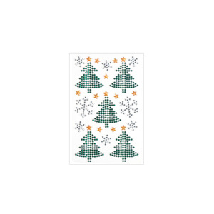 Autocollants en strass autocollants comprenant un sapin de Noël, une petite cloche en forme de flocon de neige, une feuille de houx et des cadeaux de Noël pour la <span class=keywords><strong>d</strong></span>écoration du visage - Product Image 4