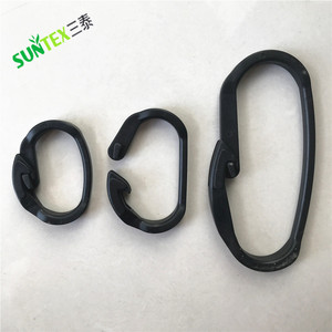 Clip en plastique mousqueton ovale crochets noirs <span class=keywords><strong>pour</strong></span> bâche cerisier verger couverture <span class=keywords><strong>crochet</strong></span> de corde élastique - Product Image 2