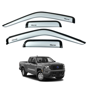 Hot Phong Cách Tùy Chỉnh Pickup Mưa Guard Gió Sun Visor Hai Tone Đen Xe Cửa Sổ Làm chệch hướng Cho Nissan Biên giới 2015 2022 Phụ Kiện - Product Image 1