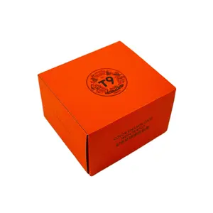 Deluxe kundenspezifische orangefarbene versandbox für geschenk teekanne kaffee tassen verpackungspapierbox