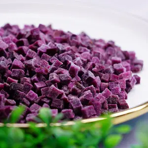 New crop Hot selling China frozen vegetable IQF frozen purple sweet potato dices for snack