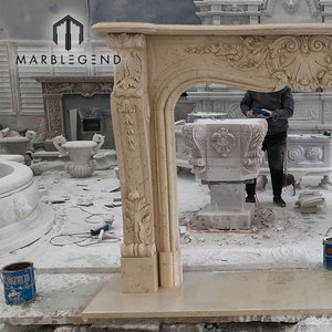 Matériel de service d'intérieur sculpté à la main, grande <span class=keywords><strong>cheminée</strong></span> en marbre beige, surround, 30 pièces - Product Image 3