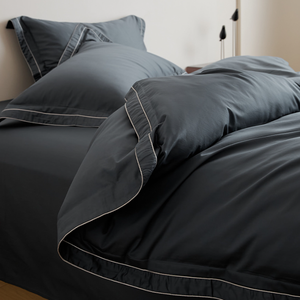 100% Cotton Woven Modern King Size Solid Color Luxury Hotel Bedding <strong>Sets</strong> Duvet Cover <strong>Bed</strong> Sheets Customizable 300TC <strong>Purple</strong> - Product Image 6