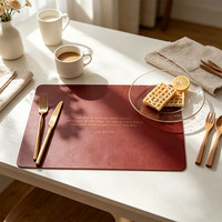 Magnifique set de table rectangulaire en cuir PU, résistant à la chaleur, réutilisable pour mariage, restaurant, salle à manger, école, ordinateur, bar