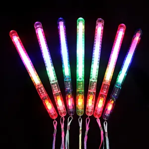 Colorful Transparent Fluorescent Stick Large with Rope Flashing Stick Concert Glow Stick Night Market Toy