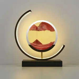 Đồng hồ cát đèn Cát sơn LED Bảng Đèn Kim Loại cát đèn Quà Tặng ánh sáng ban đêm cho trang trí nội thất