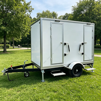 Cabine WC Conteneurisée à Assemblage Rapide, WC Public Mobile Écologique et Respirant, Design Industriel pour Parc Sanitaire Extérieur