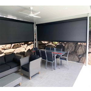 Parasole elettriche elettriche per esterni con parasole in PVC motorizzato per finestre Patio, installazione in colore nero - Product Image 2