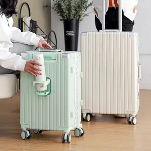 Nouvel arrivage multifonctionnel 20/24/28 pouces porte-gobelet support pour téléphone USB charge bagage valise ensemble pour cadeau promotionnel - Product Image 3