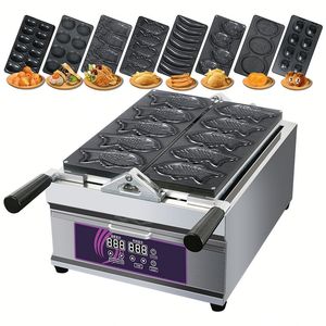 2024 numérique 8 en 1 oeuf/poisson/banane/ours modèle/forme de pièce de monnaie/bouche ouverte/fermée forme de poisson gaufrier Machine - Product Image 1