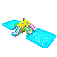 Équipement de parc aquatique gonflable mobile pour enfants avec grand toboggan sous-marin extérieur et défi aquatique – Fabricant