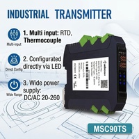 Transmetteur de température universel numérique isolé MSC90TS Madincos OEM/ODM avec affichage LED USB en plastique pour thermocouple et RTD PT100