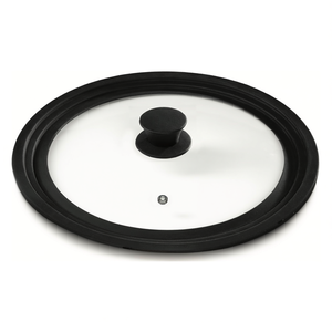 Glass <b>pot</b> <b>lid</b> multi-diameter 20-22-24 mm with steam hole BLACK 1335 - Product Image 2