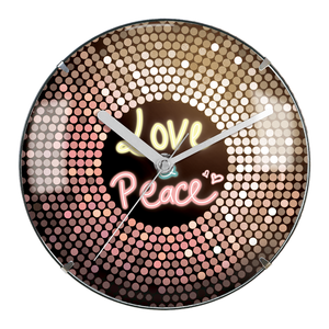 Reloj de Pared Abstracto de Vidrio Convexo Morado de 14 Pulgadas, Elegante y Estético, Ideal para Salas de Entretenimiento, Discotecas o Arcades con Iluminación de Neón - Product Image 1