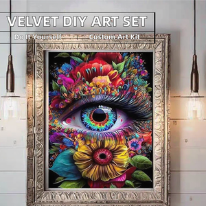 New Floral Eye DIY Diamond Art <strong>Painting</strong> Set Printed on <strong>Velvet</strong> Canvas Plastic Diamond Drill for Eye-catching Eye <strong>Paintings</strong> - Product Image 2