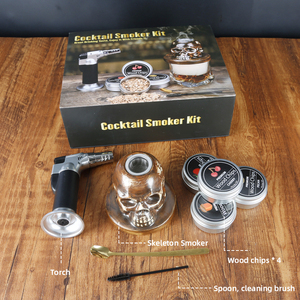 Premium Old Fashioned Cocktail Set con antorcha para fumar Caja de madera Chips de madera Infusor Bourbon Whisky Bebida Fumador Regalo para hombres - Product Image 5