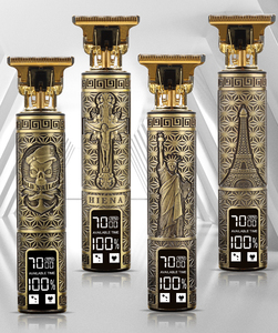 Máquina Cortapelos Eléctrica Vintage T9 con Pantalla LCD <span class=keywords><strong>de</strong></span> Buda, Cortadora <span class=keywords><strong>de</strong></span> Pelo USB con Cuchilla en T <span class=keywords><strong>de</strong></span> 0 mm para Uso Doméstico o en Salón - Product Image 2