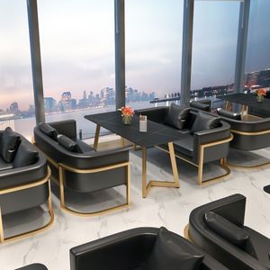 Conjunto de Sofás en Forma de L para Restaurante, Estructura Metálica, Espuma de Alta Densidad, Asientos Resistentes para Cafés, Bares y Salones - Product Image 3