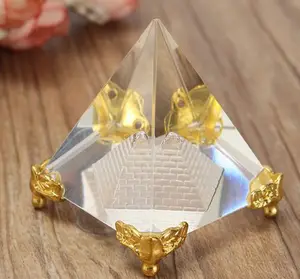 MH-JT0096 Glass Pyramid with golden corner