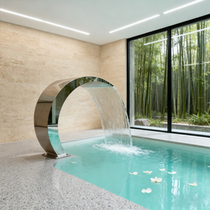 Cascade moderne <span class=keywords><strong>pour</strong></span> piscine, <span class=keywords><strong>d</strong></span>éversoir <span class=keywords><strong>d</strong></span>'<span class=keywords><strong>eau</strong></span>, <span class=keywords><strong>lame</strong></span> <span class=keywords><strong>d</strong></span>'<span class=keywords><strong>eau</strong></span> <span class=keywords><strong>pour</strong></span> piscine extérieure, <span class=keywords><strong>fontaine</strong></span> <span class=keywords><strong>pour</strong></span> aménagement paysager de villa - Product Image 4