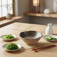 Grand bol en mélamine ondulée 9 pouces, forme ovale de style japonais, pour restaurant, vente en gros, livraison gratuite