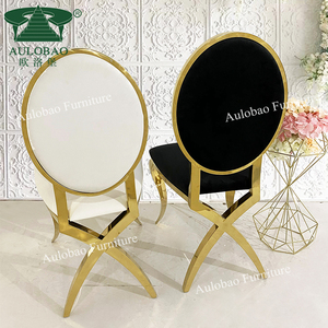 Muebles de <span class=keywords><strong>Hotel</strong></span>, sillas king and queen de acero inoxidable <span class=keywords><strong>dorado</strong></span>, silla de boda de lujo - Product Image 6