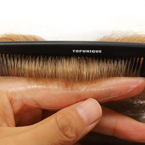 Tupé de cabello humano Remy indio recto de alta calidad de 7*9 "para hombres peluca con Base de seda Natural con Color dorado de buena calidad - Product Image 3