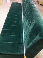 Ensemble de Banquettes de Restaurant Moderne en Velours Vert, Base en Acier Inoxydable, Prix de Gros, Canapé Banc de Café pour Cafétéria, Dîner, Hôtel