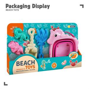 Secchiello Pieghevole da Spiaggia Unicorno in Plastica Morbida, Set da Gioco per <span class=keywords><strong>Sabbia</strong></span> da Esterno con Stampi e Paletta, Clessidra, per Bambini 5-7 Anni - Product Image 6