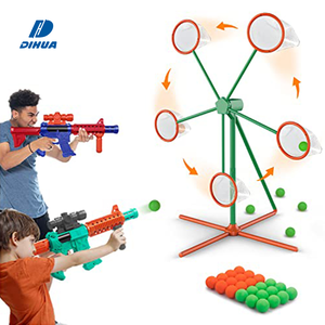 Kit de pistolets à balles souples pour <span class=keywords><strong>2</strong></span> joueurs avec cible rotative pour des défis de tir en intérieur/extérieur, ensemble de jeu de combat interactif - Product Image 1