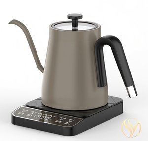 Bouilloire électrique sans fil à col de cygne en acier inoxydable avec contrôle thermostatique intelligent pour usage hôtelier et domestique - Product Image 1