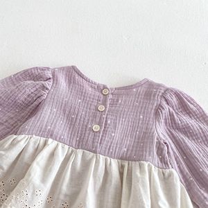 Combinaison décontractée en coton pour bébé fille, printemps, dentelle douce, patchwork, une pièce, respirante, <span class=keywords><strong>anti</strong></span>-<span class=keywords><strong>rides</strong></span>, pour bébé de cent jours, body - Product Image 5