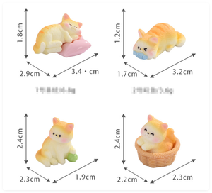 Figurines de chatons en résine de dessin animé chinois, jouets décoratifs, fées miniatures pour jardins féériques, s'endormant dans un panier, mangeant du poisson - Product Image 2