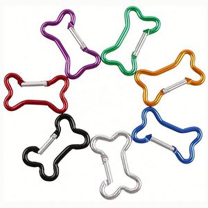 Custom Logo Dog Bone Shaped Aluminum Carabiner Metal Keychain <b>Clip</b> Spring <b>Hook</b> for Event Promotions - Product Image 3
