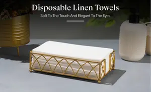 100 Disposable Linen Feel Guest Towels - Cloth Like White Paper Towel - Cocktail Hand Napkins - 12" X 17"