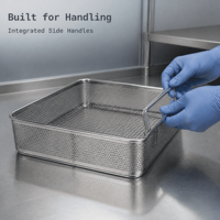 Panier en treillis métallique en acier inoxydable Bingrong avec couvercle, plateau de rangement pour instruments chirurgicaux