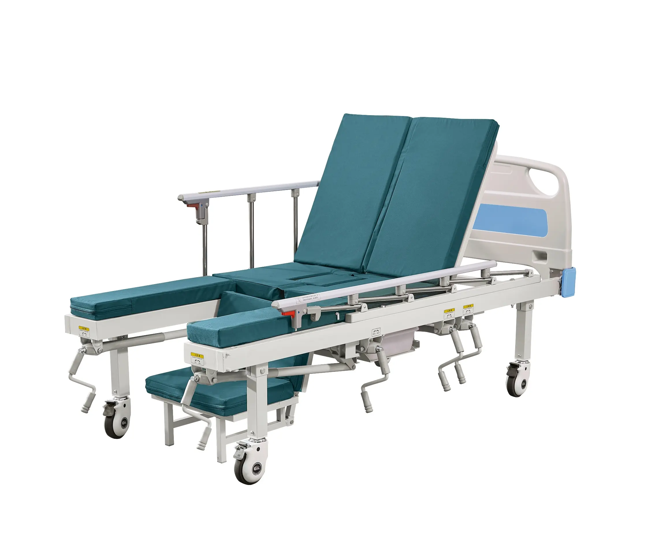 HH/BC-F-5-G-043 Manual Adjustable Elderly Home Nursing Medical Hospital Wheelchair Cum Bed With Toilet