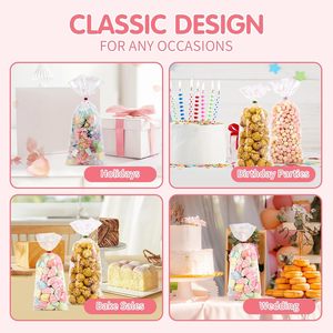 Custom Plastic Side Gusset Candy <b>Bags</b> with Twist Ties for Food Packaging Milk Birthday Parties Snacks-BOPP/OPP/CPP Material - Product Image 5