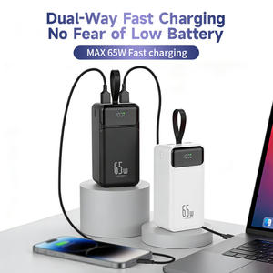 จอแสดงผล LED ความจุสูง PD 65W Type-C แบตเตอรี่ลิเธียมโพลิเมอร์ พาวเวอร์แบงค์แบบพกพา 50000mah ชาร์จเร็ว ช่องเสียบอเนกประสงค์ สำหรับใช้งานกลางแจ้ง - Product Image 2