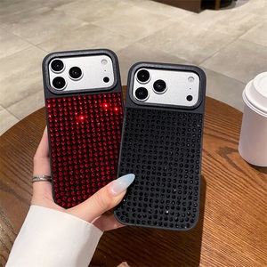 Étui élégant en diamant noir pour <span class=keywords><strong>iPhone</strong></span> 15 14 Pro, coque en PC entièrement ornée de strass pour soirée de gala, accessoire de luxe de boutique - Product Image 4
