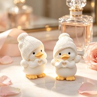 Nouvelles idées : Moule en silicone en forme de canard avec chapeau et cœur, pour bougies parfumées, plâtre et résine DIY fait main