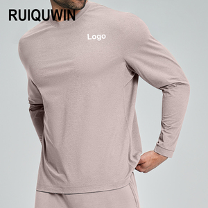 Maglietta a maniche lunghe da <span class=keywords><strong>uomo</strong></span> RUIQUWIN, tinta unita, traspirante, morbida, anti-umidità, abbigliamento sportivo per <span class=keywords><strong>fitness</strong></span>, escursionismo, jogging - Product Image 1