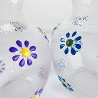 Grand vase décoratif en verre transparent moderne, écologique, fait main, à large ouverture, coloré et peint à la main, pour la maison, les mariages et les fêtes