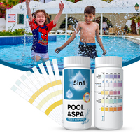 Kit de Prueba de Agua para Piscina y Spa de Alta Calidad y Precisión con 5 Parámetros, Tiras Reactivas de Cloro, pH y Alcalinidad para Interiores, ¡Gran Venta!
