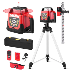 Niveau laser rouge auto-nivelant VEVOR 1650 pieds avec trépied et accessoires - Product Image 1